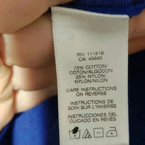 Michael Kors Cardigan 2X Abstract Plaid Button Down Sweater Royal Blue 3/4 Sleev - Picture 7 of 10